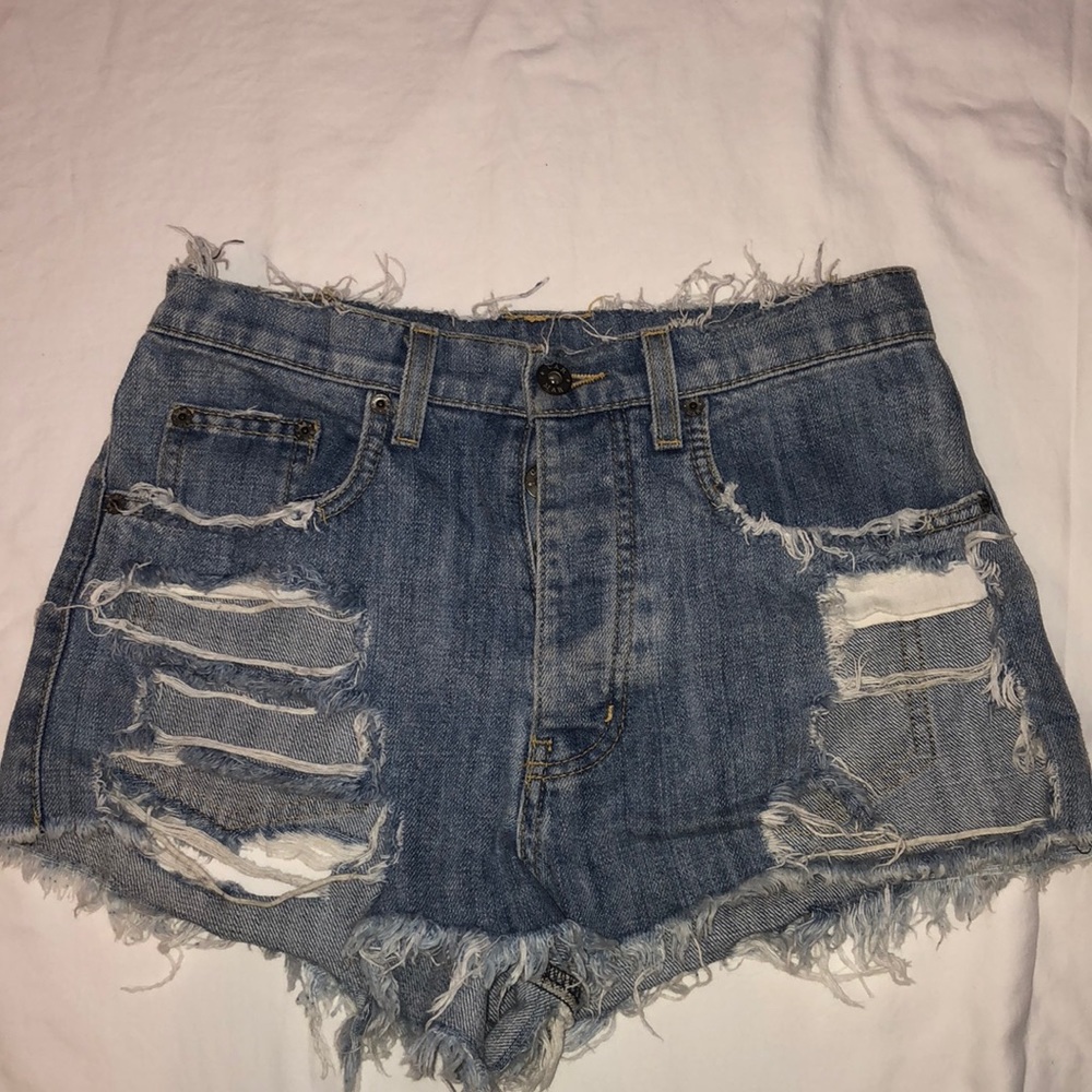 LF Carmar denim distressed shorts